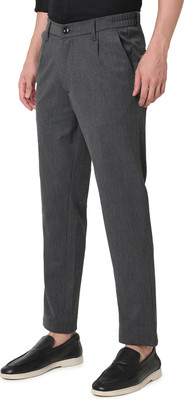 Spykar Slim Fit Men Grey Trousers