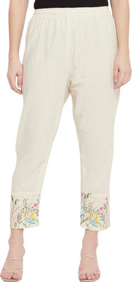 nice wonder Regular Fit Women Cream Trousers