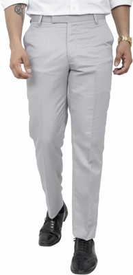 ALJAAMI Regular Fit Men Grey Trousers