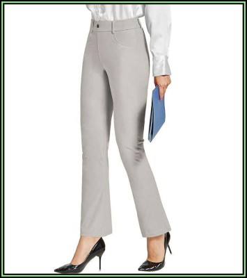 Lenims Regular Fit Women Grey Trousers