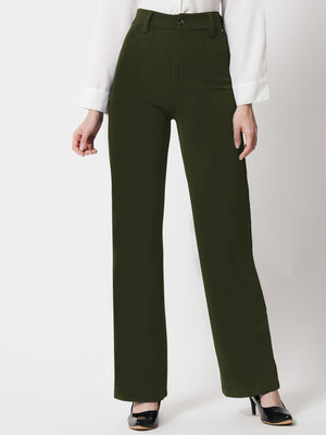 Toochki Slim Fit Women Dark Green Trousers