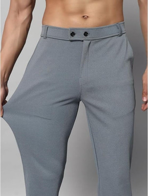 Asquare Slim Fit Men Grey Trousers