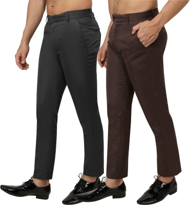 Marky fashion hub Regular Fit Men Black, Brown Trousers