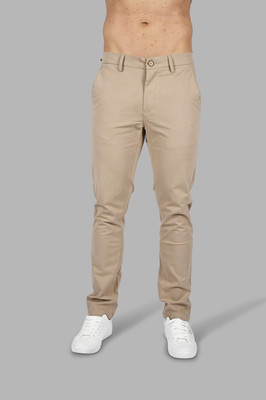 Tim Paris Slim Fit Men Beige Trousers