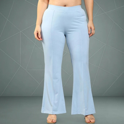Anitafashion Loose Fit Women Light Blue Trousers