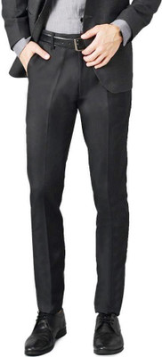 SLC Regular Fit Men Black Trousers