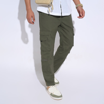 7 Alt by Pantaloons Regular Fit Men Green Trousers
