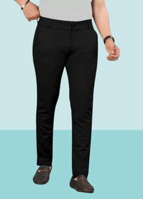 JHN FASHION Slim Fit Men Black Trousers