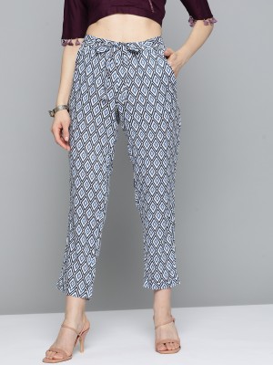 HERE&NOW Regular Fit Women White, Blue Trousers