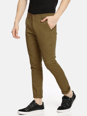 FUBAR Slim Fit Men Khaki Trousers