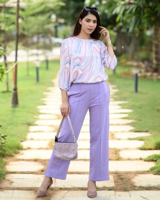 fashion plus point Regular Fit Women Purple Trousers