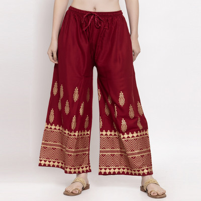 Trend Level Flared Women Maroon Trousers