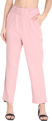 DLANXA Regular Fit Women Pink Trousers