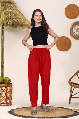 APPUFASHION Comfort Fit Women Red Trousers