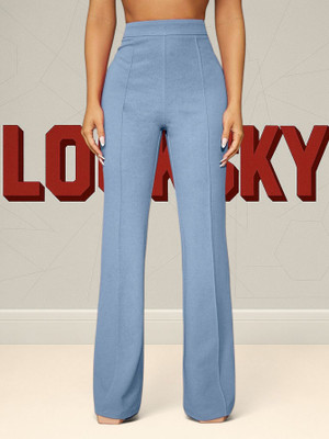 nitafashion Comfort Fit, Regular Fit Women Light Blue Trousers