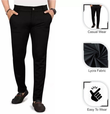 DARSHAN CREATION Slim Fit Men Black Trousers