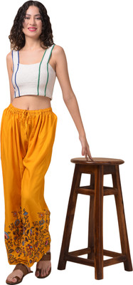 A R SILK DUPATTA HUB Regular Fit Women Yellow Trousers