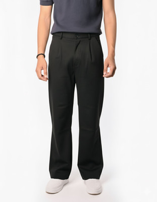 NEXTFLY Relaxed Men Black Trousers