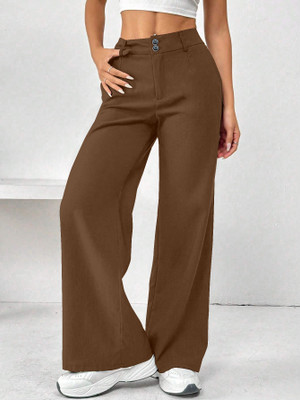 Rajovati Loose Fit Women Brown Trousers