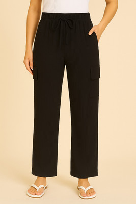 Uniqvibs Regular Fit Girls Black Trousers
