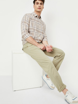 MAX Regular Fit Men Green Trousers