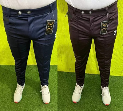 Kpkrathore Regular Fit Men Black, Purple Trousers