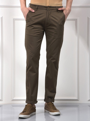 CRIMSOUNE CLUB Straight Fit Men Brown Trousers