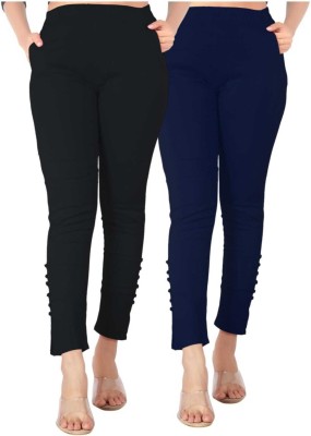 DKD Skinny Fit Women Dark Blue, Black Trousers