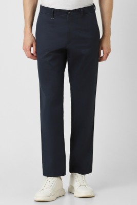 VAN HEUSEN Regular Fit Men Dark Blue Trousers