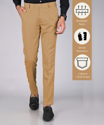 STREETVIBES Regular Fit Men Khaki Trousers
