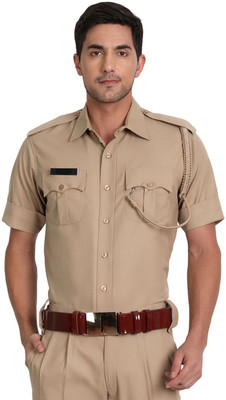 Uniformer Men Solid Formal Khaki Shirt