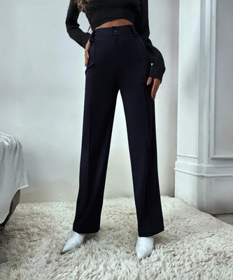 KOTTY Regular Fit Women Dark Blue Trousers