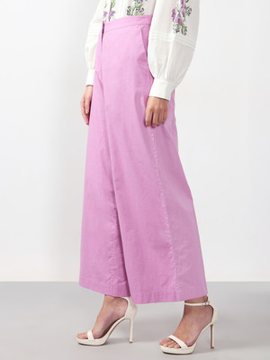 VERO MODA Straight Fit Women Pink Trousers