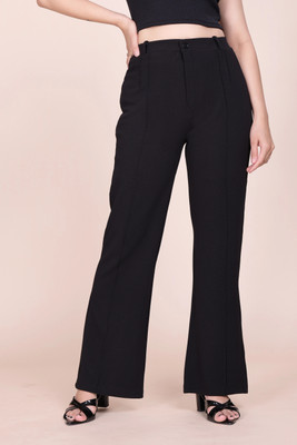 Richa fashion Regular Fit Women Black Trousers