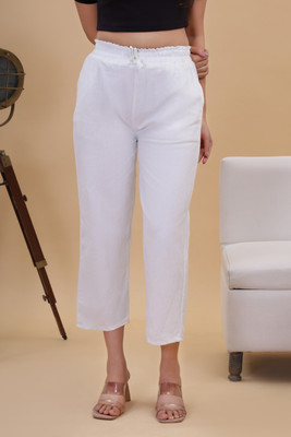 Srk Poshak Loose Fit Women White Trousers