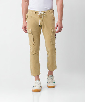 Spykar Slim Fit Men Beige Trousers
