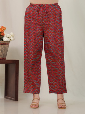 Aramya Comfort Fit Women Orange Trousers