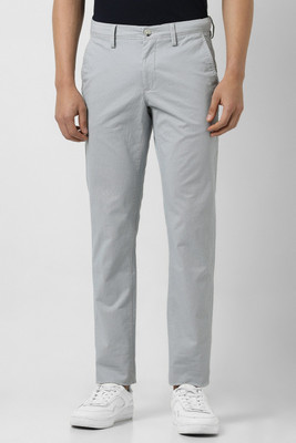 VAN HEUSEN Slim Fit Men Grey Trousers