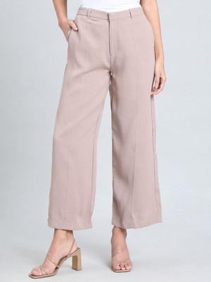 GO COLORS Relaxed Women Pink Trousers