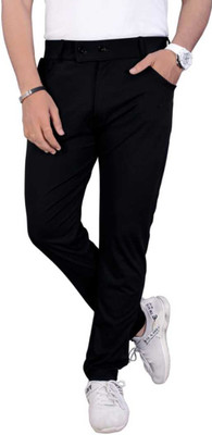 PROTOCOL Slim Fit Men Black Trousers