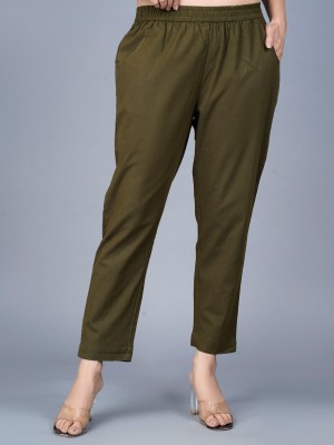 QuaClo Regular Fit Women Dark Green Trousers