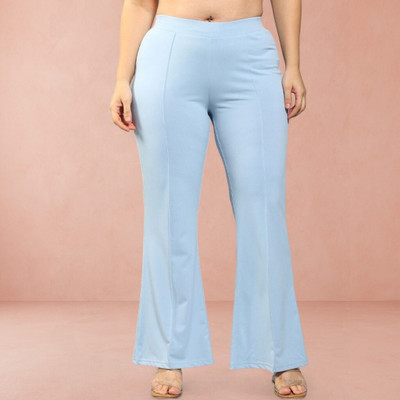 Anitafashion Loose Fit Women Light Blue Trousers
