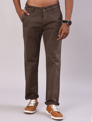 V-MART Slim Fit Men Brown Trousers