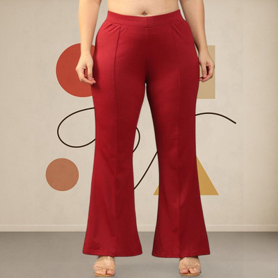 Anitafashion Loose Fit Women Maroon Trousers