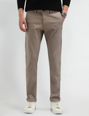 Arrow Sport Slim Fit Men Brown Trousers