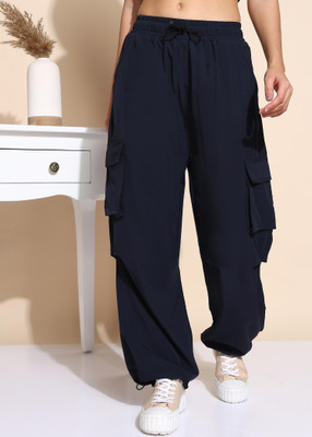 FUNDAY FASHION Relaxed Women Dark Blue Trousers