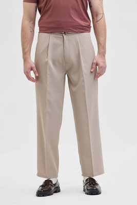 Snitch Relaxed Men Beige Trousers