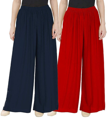 ZiddiStore Regular Fit Women Blue, Red Trousers
