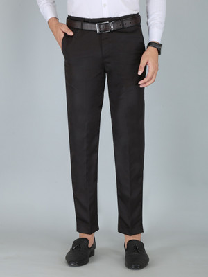 Kurus Regular Fit Men Black Trousers