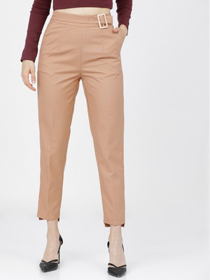 Tokyo Talkies Tapered Women Beige Trousers